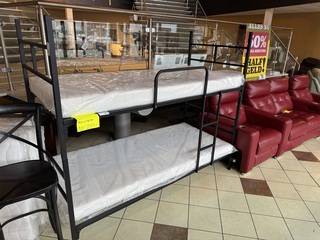 Stapelbed, zwart metaal